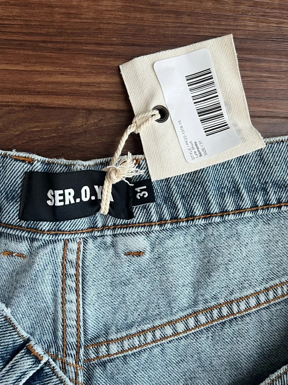 New Ser.O.Ya Lyle Cut Off Denim Distressed Shorts size 31